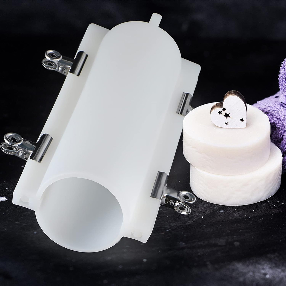 Soap Making Instructions - Grote cilindrische zeepvorm met clips, 1000ml